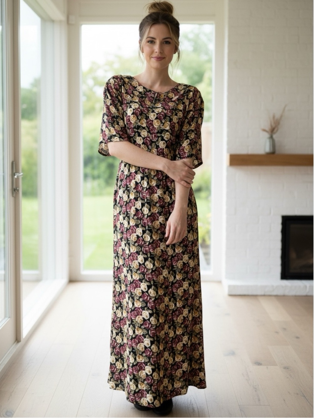 Vintage Floral Maxi Dress